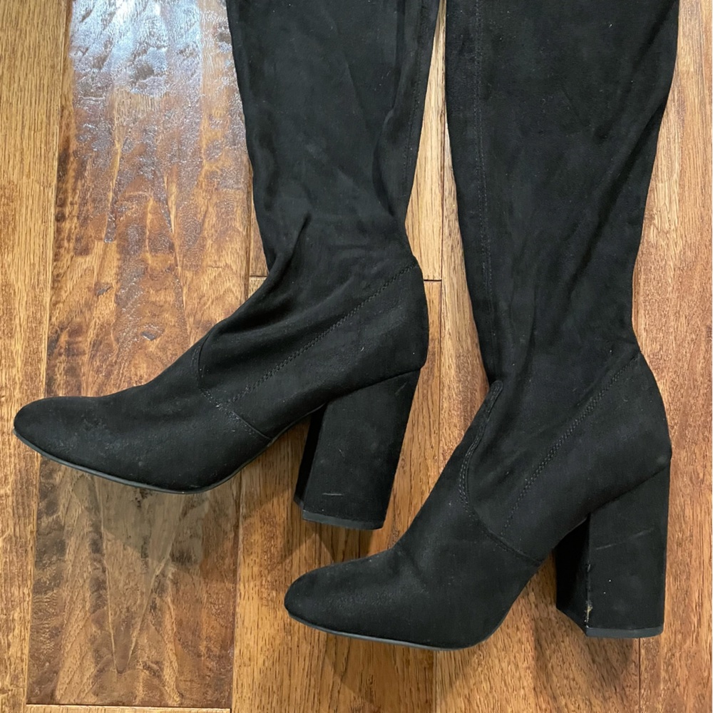 Steve Madden Norri Black Suede Over the Knee Boots - Picture 4 of 5